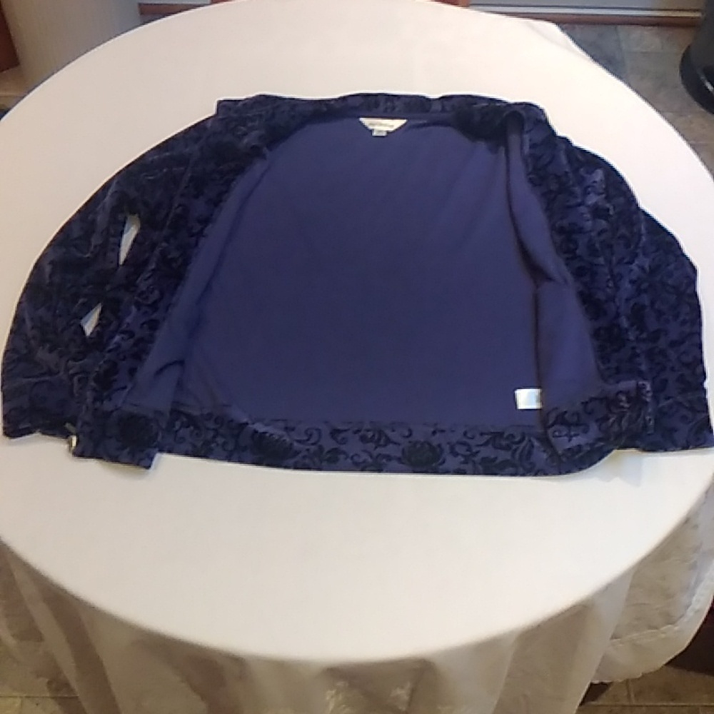 Northern Reflections Velour Purple with Black full Zip Track Jacket Women L Y2K - Picture 10 of 16